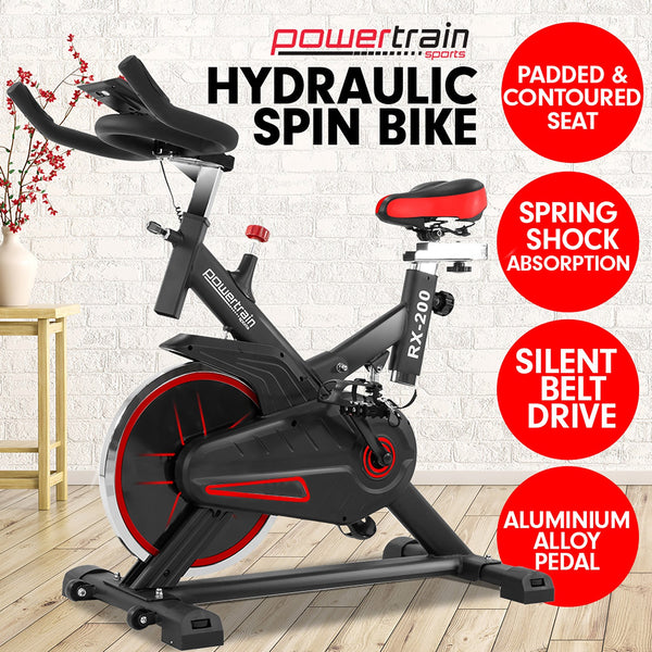 Powertrain RX-200 Exercise Spin Bike Cardio Cycling - Red Powertrain