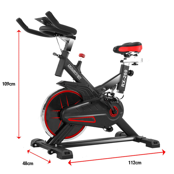 Powertrain RX-200 Exercise Spin Bike Cardio Cycling - Red Powertrain