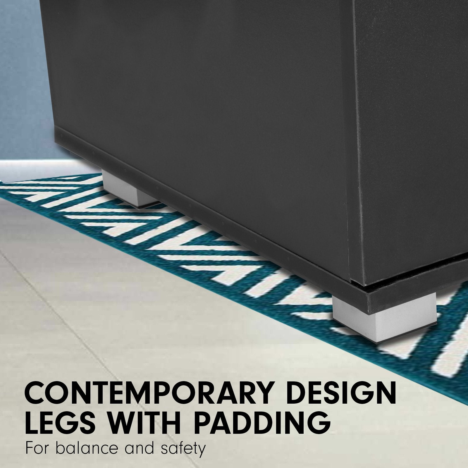 Sarantino Bedside Table Cabinet Storage Chest 2 Drawers Lamp Side Nightstand - Black Sarantino