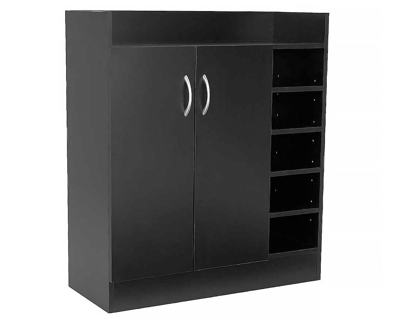 Sarantino New 21 Pairs Shoe Cabinet Rack Storage Organiser Shelf 2 Doors Cupboard Black Sarantino
