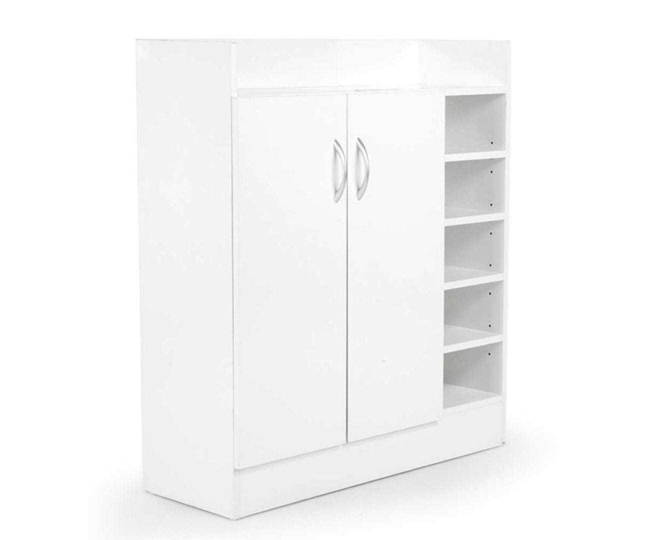 Sarantino New 21 Pairs Shoe Cabinet Rack Storage Organiser Shelf 2 Doors Cupboard White Sarantino