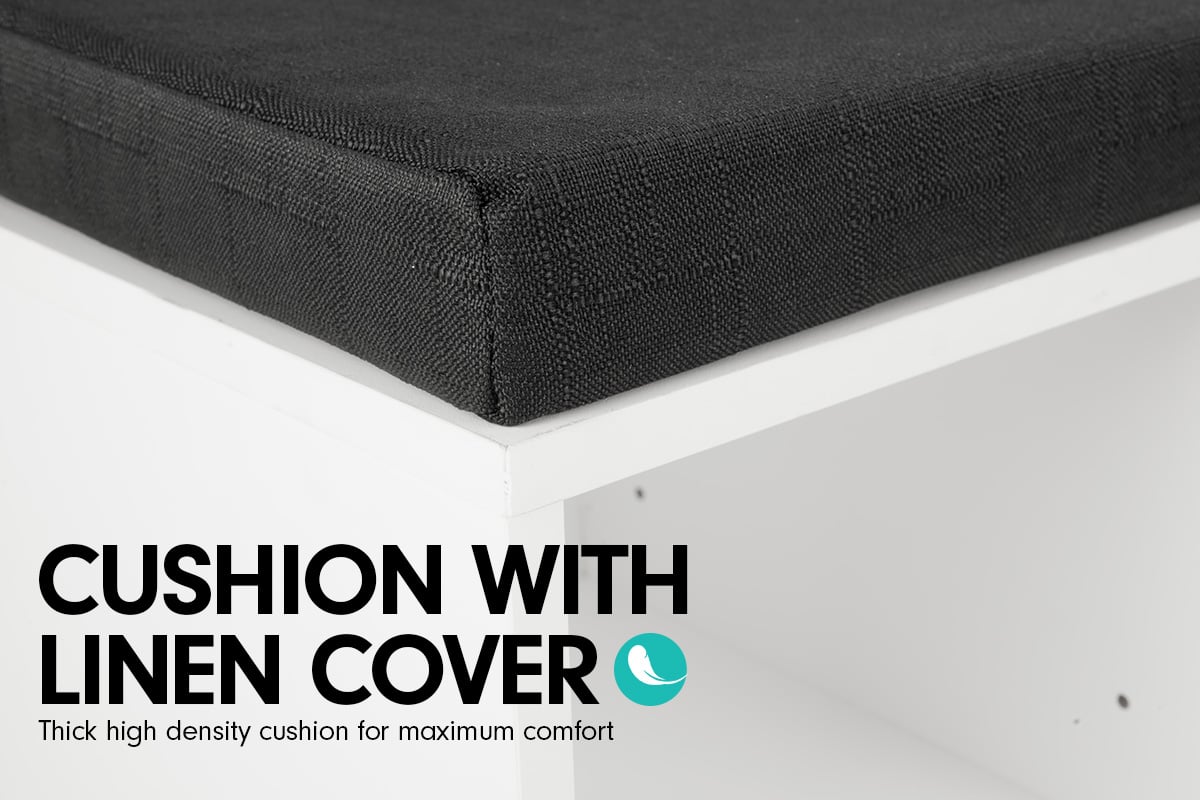 Sarantino New 10 Pairs Shoe Cabinet Rack Storage Organiser Shelf Stool Bench Wood - White Sarantino