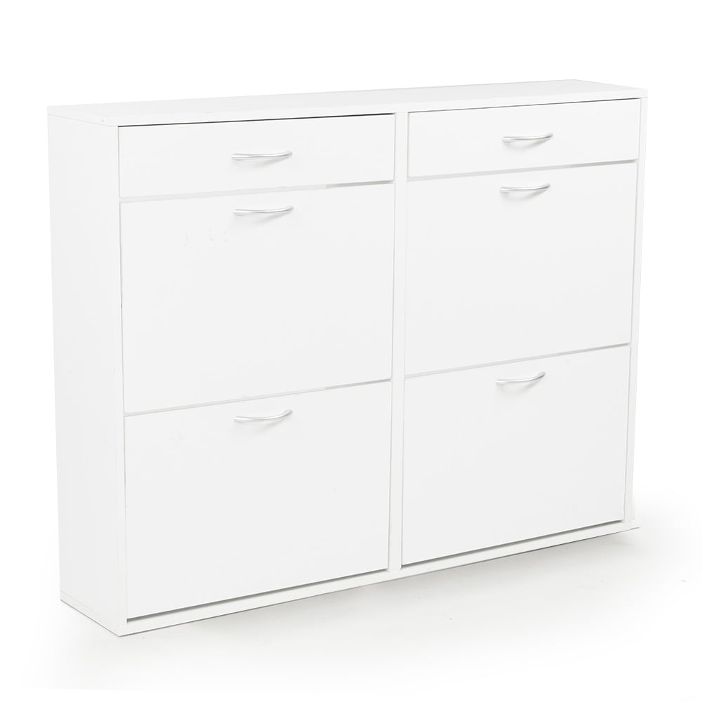 Sarantino 24 Pairs Shoe Cabinet Rack Storage Cupboard Organiser Shelf White Drawers Chest Sarantino
