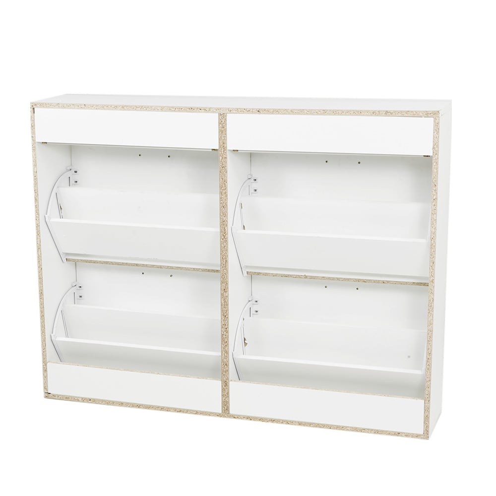 Sarantino 24 Pairs Shoe Cabinet Rack Storage Cupboard Organiser Shelf White Drawers Chest Sarantino