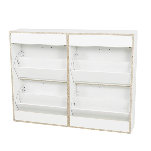 Sarantino 24 Pairs Shoe Cabinet Rack Storage Cupboard Organiser Shelf White Drawers Chest Sarantino