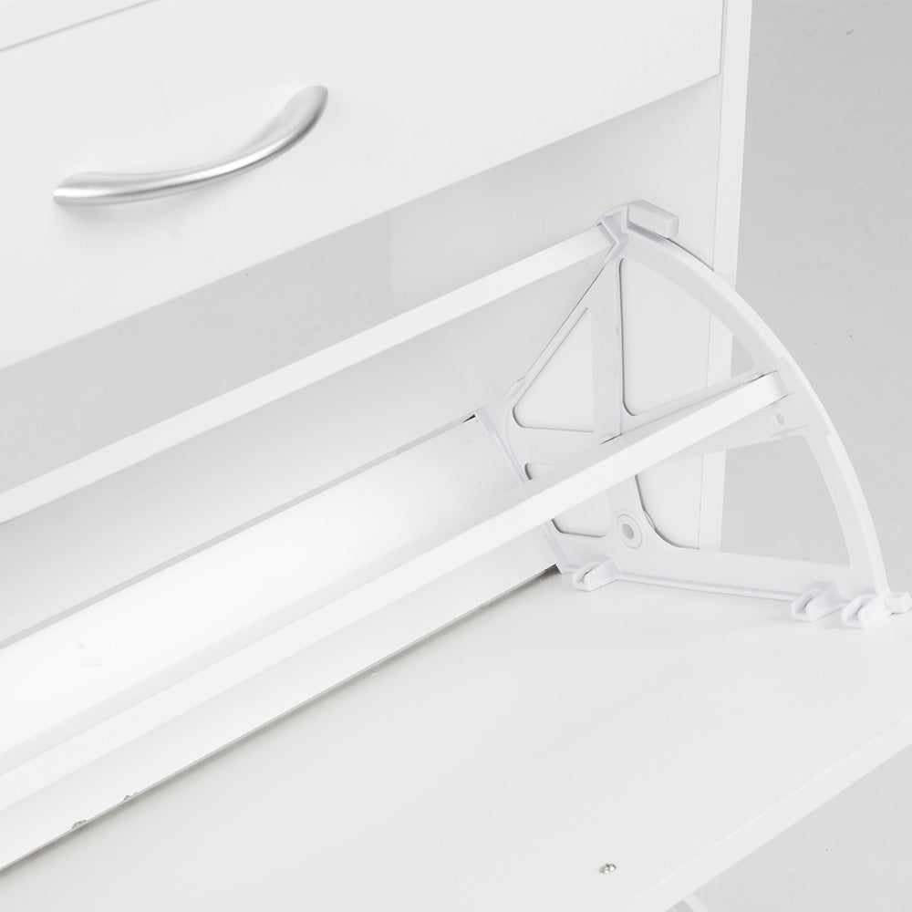 Sarantino 24 Pairs Shoe Cabinet Rack Storage Cupboard Organiser Shelf White Drawers Chest Sarantino