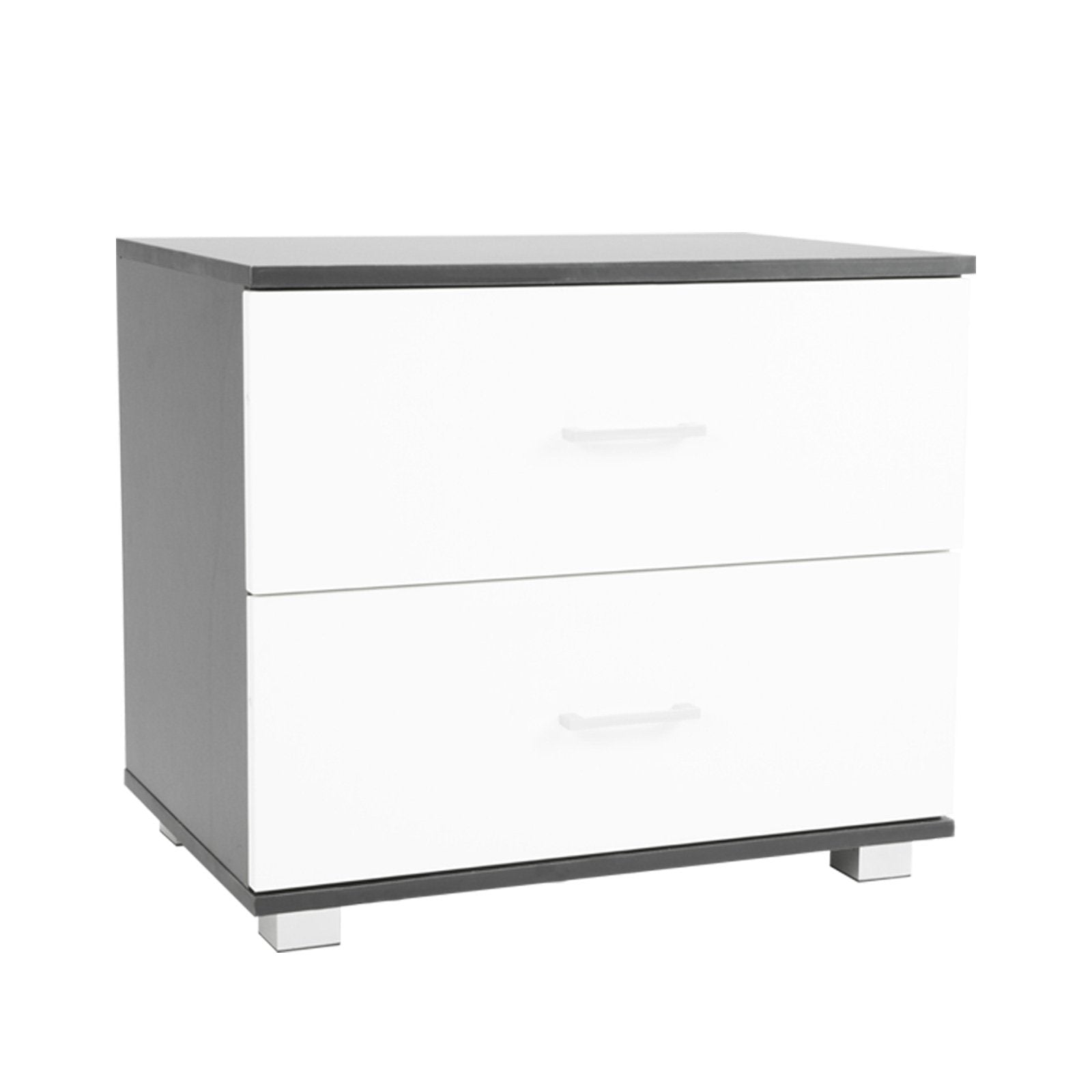 Sarantino Bedside Table Cabinet Storage Chest 2 Drawers Lamp Side Nightstand White Black Sarantino