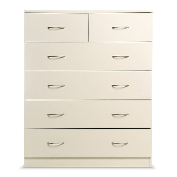 Sarantino Tallboy Dresser 6 Chest Of Drawers Cabinet 85 X 39.5 X 105 - White Sarantino
