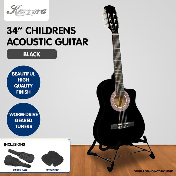 Karrera Childrens Acoustic Guitar Kids - Black Karrera