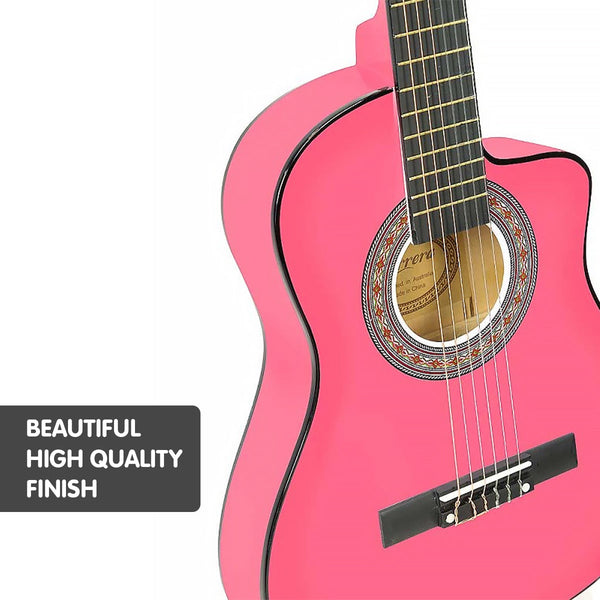 Karrera Childrens Acoustic Guitar Kids - Pink Karrera