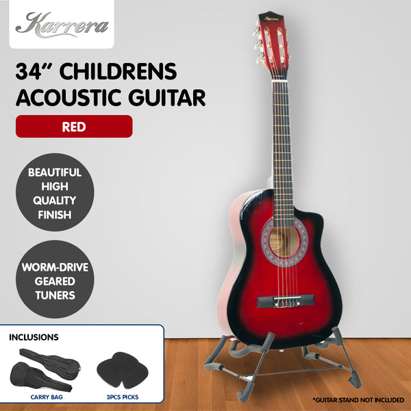 Karrera Childrens Acoustic Guitar Kids - Red Karrera