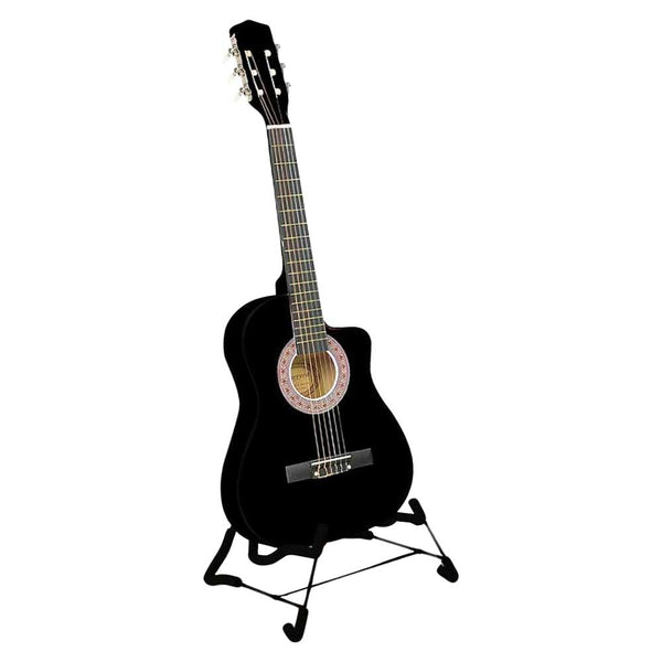 Karrera 38in Cutaway Acoustic Guitar with guitar bag - Black Karrera
