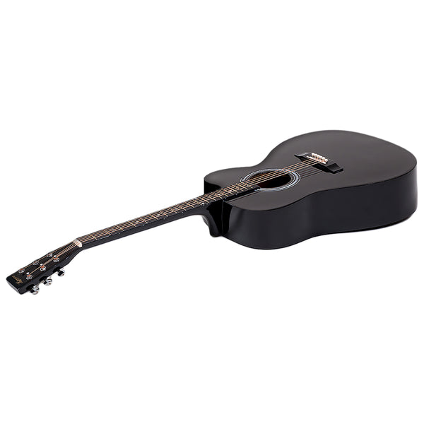 Karrera 38in Cutaway Acoustic Guitar with guitar bag - Black Karrera