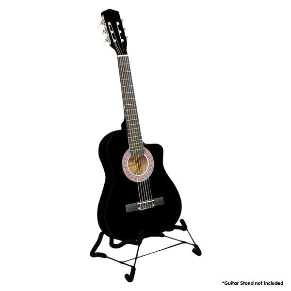 Karrera 38in Cutaway Acoustic Guitar with guitar bag - Black Karrera