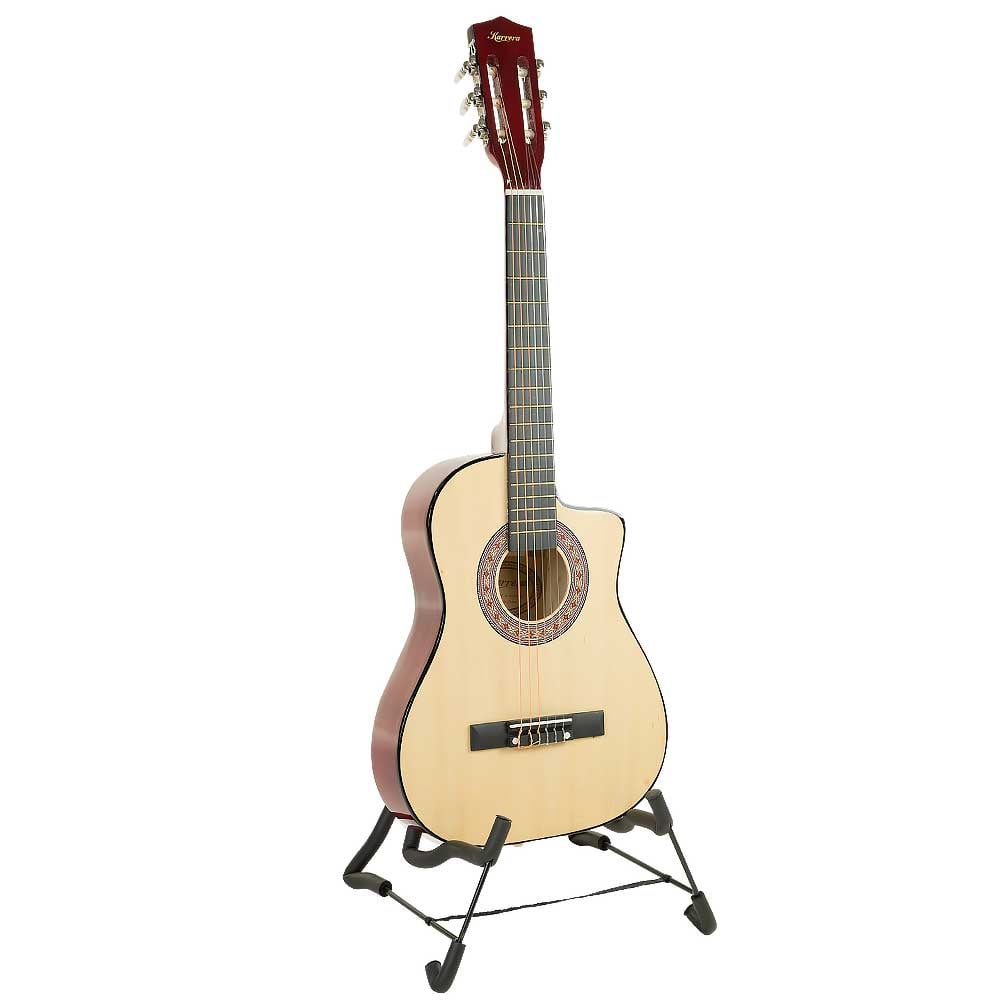 Karrera 38in Cutaway Acoustic Guitar with guitar bag - Natural Karrera