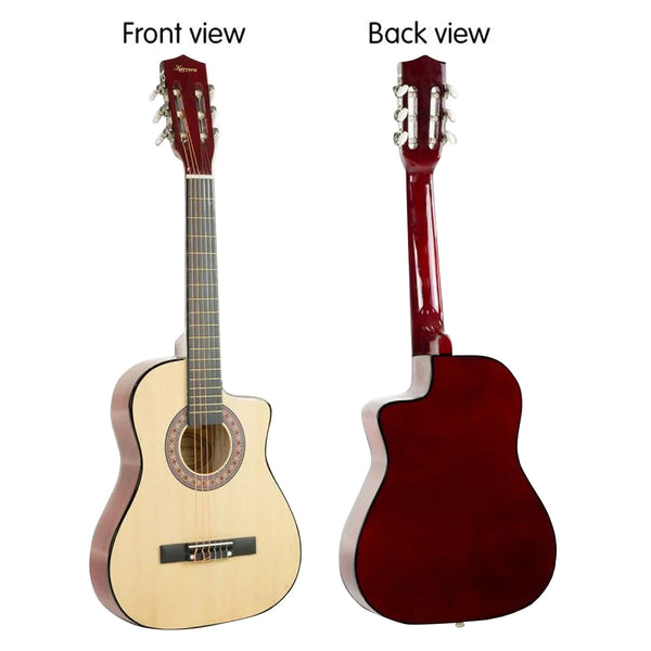 Karrera 38in Cutaway Acoustic Guitar with guitar bag - Natural Karrera