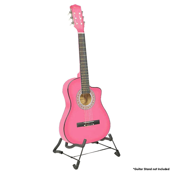 Karrera 38in Cutaway Acoustic Guitar with guitar bag - Pink Karrera