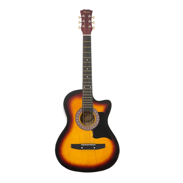 Karrera 38in Pro Cutaway Acoustic Guitar with Bag Strings - Sun Burst Karrera