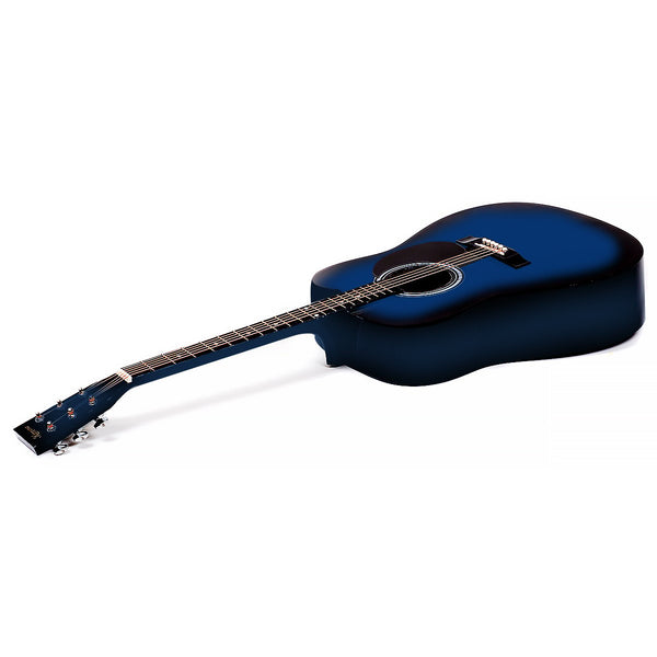 Karrera 38in Pro Cutaway Acoustic Guitar with Bag Strings - Blue Burst Karrera