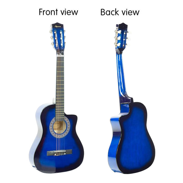Karrera 38in Pro Cutaway Acoustic Guitar with Bag Strings - Blue Burst Karrera