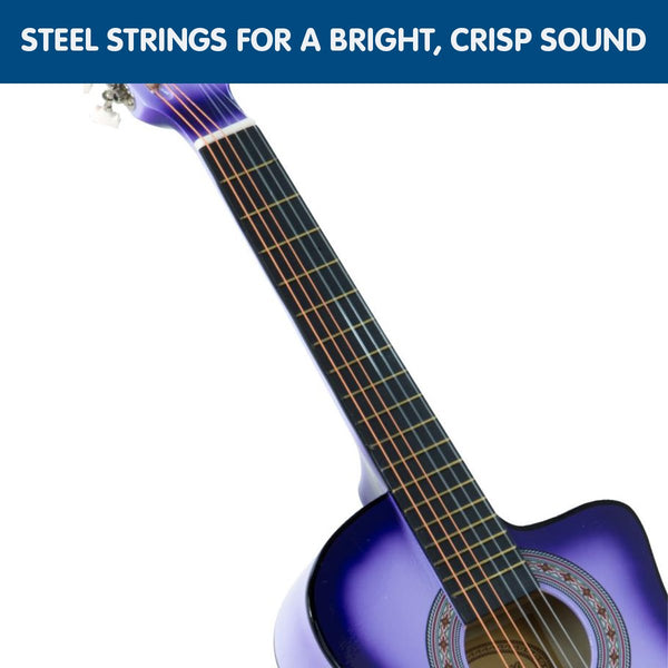 Karrera 38in Pro Cutaway Acoustic Guitar with guitar bag - Purple Burst Karrera
