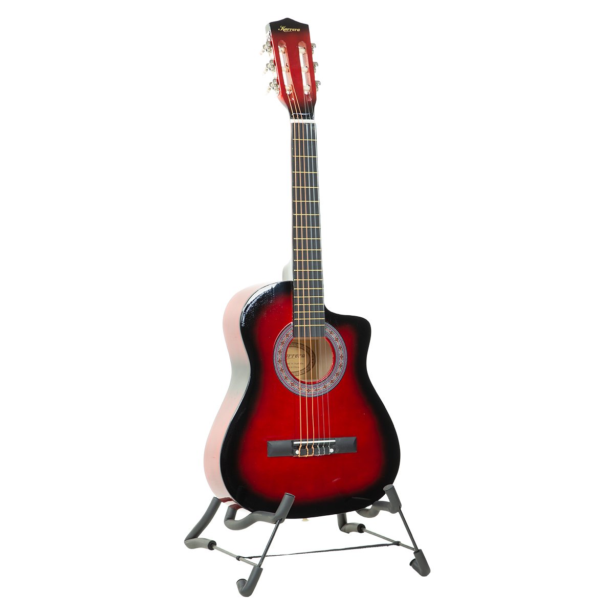 Karrera 38in Pro Cutaway Acoustic Guitar with guitar bag - Red Burst Karrera