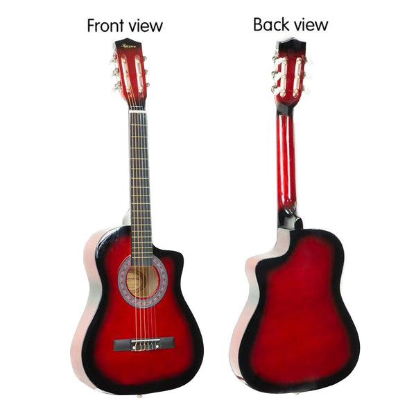 Karrera 38in Pro Cutaway Acoustic Guitar with guitar bag - Red Burst Karrera