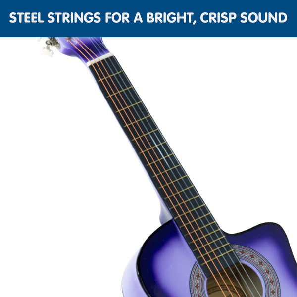 Karrera 38in Cutaway Acoustic Guitar with guitar bag - Purple Burst Karrera
