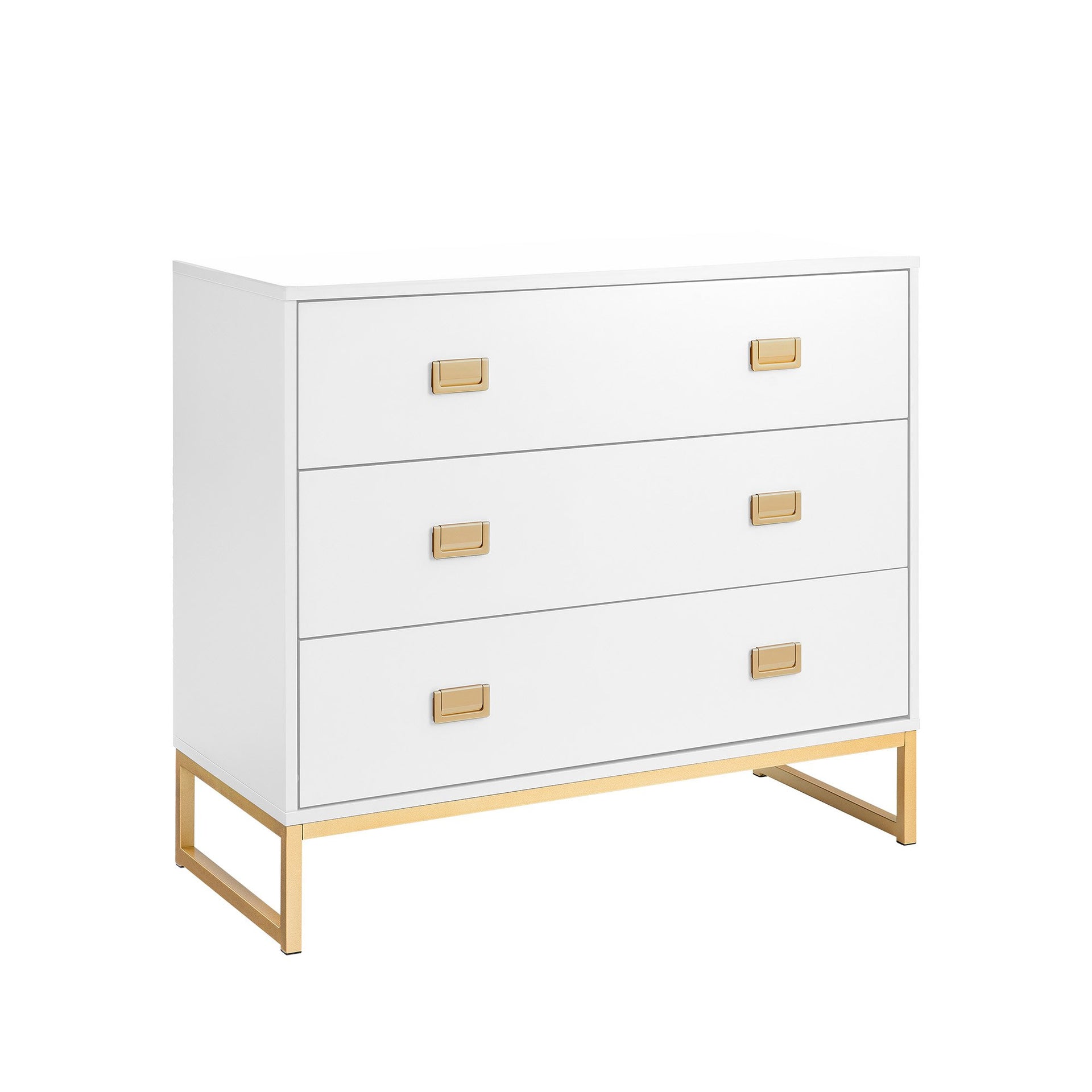 Sarantino Amara Chest Of Drawers Tallboy Dresser - White/gold Sarantino