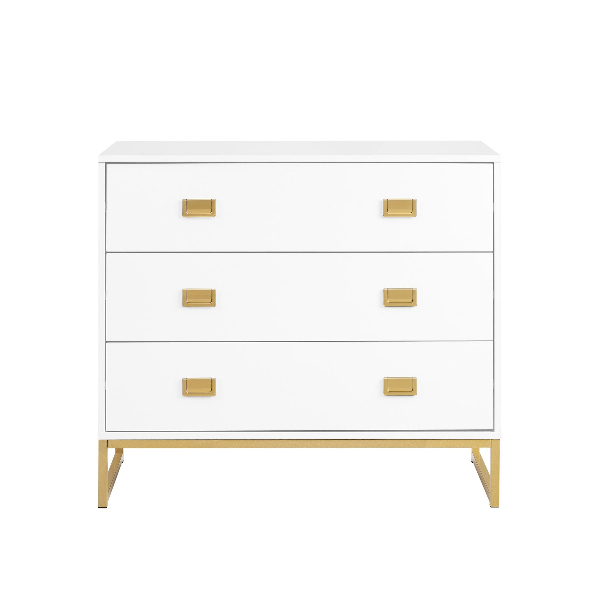 Sarantino Amara Chest Of Drawers Tallboy Dresser - White/gold Sarantino