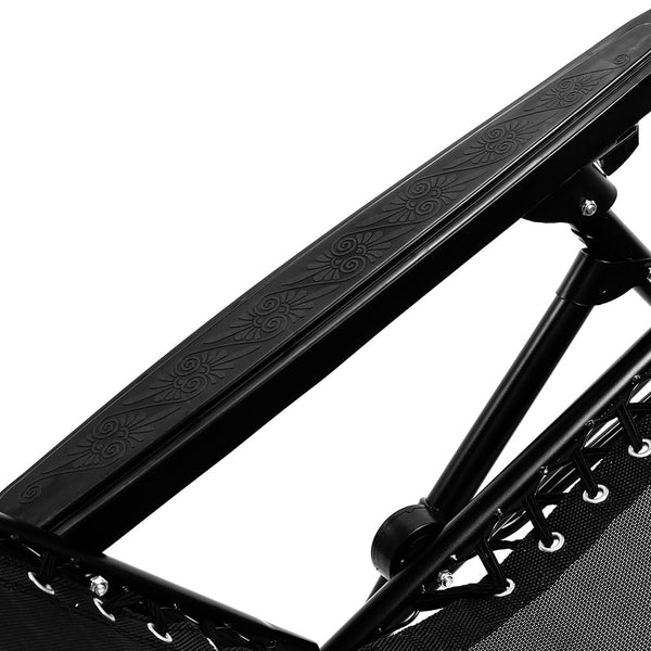 Wallaroo Zero Gravity Reclining Deck Lounge Sun Beach Chair Outdoor Folding Camping - Black Wallaroo