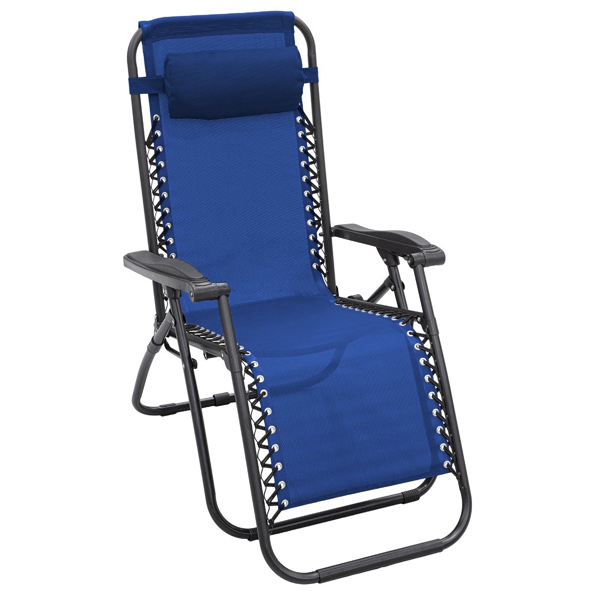 Wallaroo Zero Gravity Reclining Deck Lounge Sun Beach Chair Outdoor Folding Camping - Grey Wallaroo