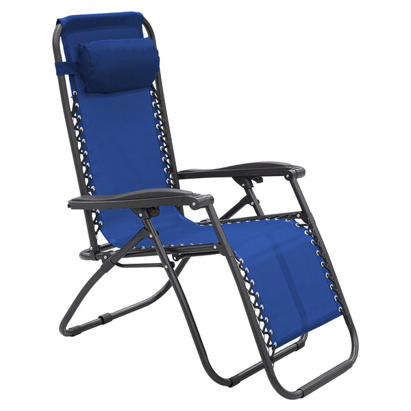 Wallaroo Zero Gravity Reclining Deck Lounge Sun Beach Chair Outdoor Folding Camping - Grey Wallaroo