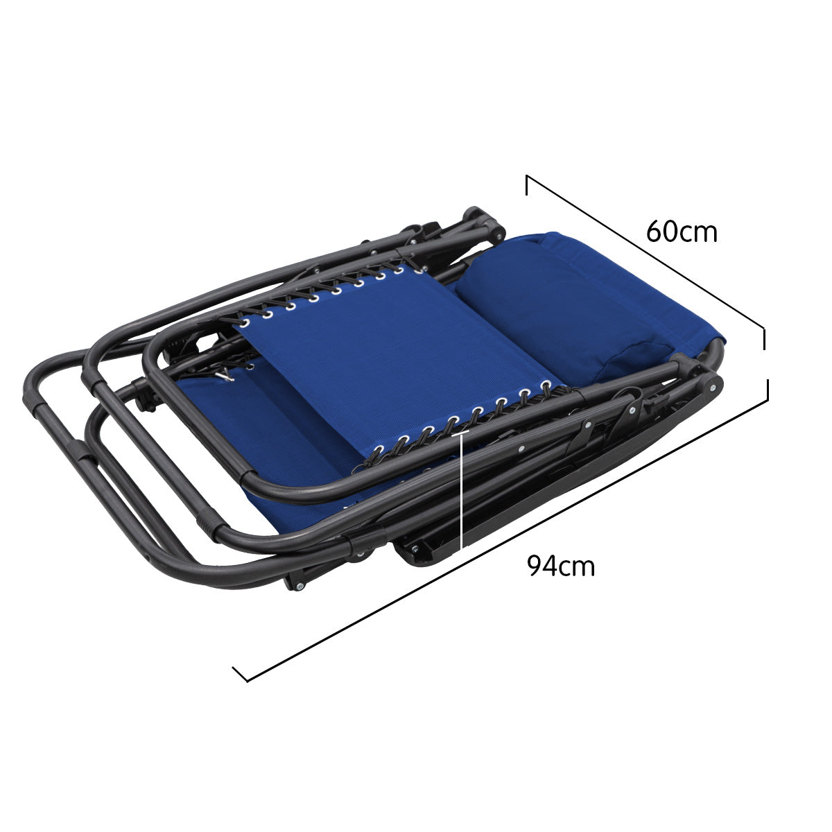 Wallaroo Zero Gravity Reclining Deck Lounge Sun Beach Chair Outdoor Folding Camping - Grey Wallaroo