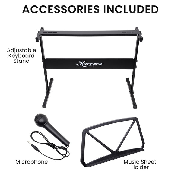 Karrera 61-Key Electronic Piano Keyboard 75cm with Stand - Black Karrera