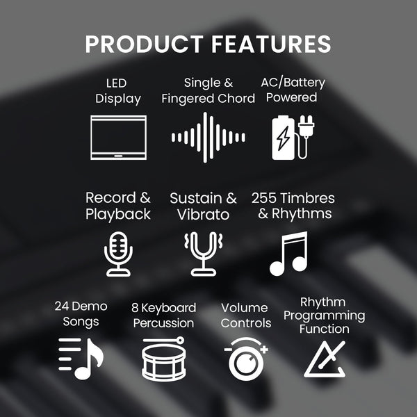 Karrera 61-Key Electronic Piano Keyboard 75cm with Stand - Black Karrera