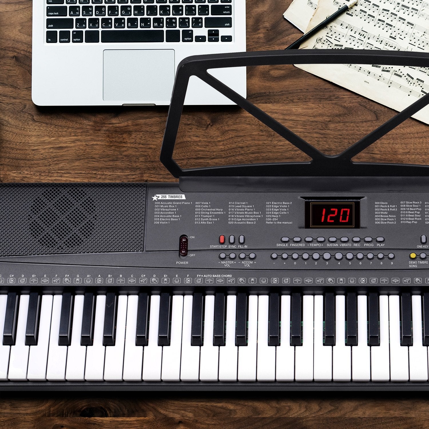 Karrera 61-Key Electronic Piano Keyboard 75cm with Stand - Black Karrera