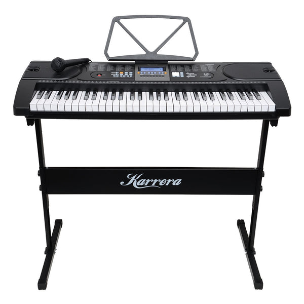 Karrera 61 Keys Electronic Keyboard Piano with Stand - Black Karrera