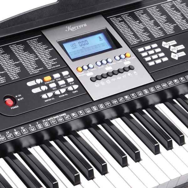 Karrera 61 Keys Electronic Keyboard Piano with Stand - Black Karrera