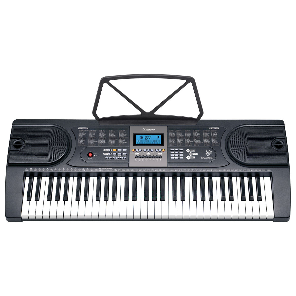 Karrera 61 Keys Electronic LED Keyboard Piano with Stand - Black Karrera