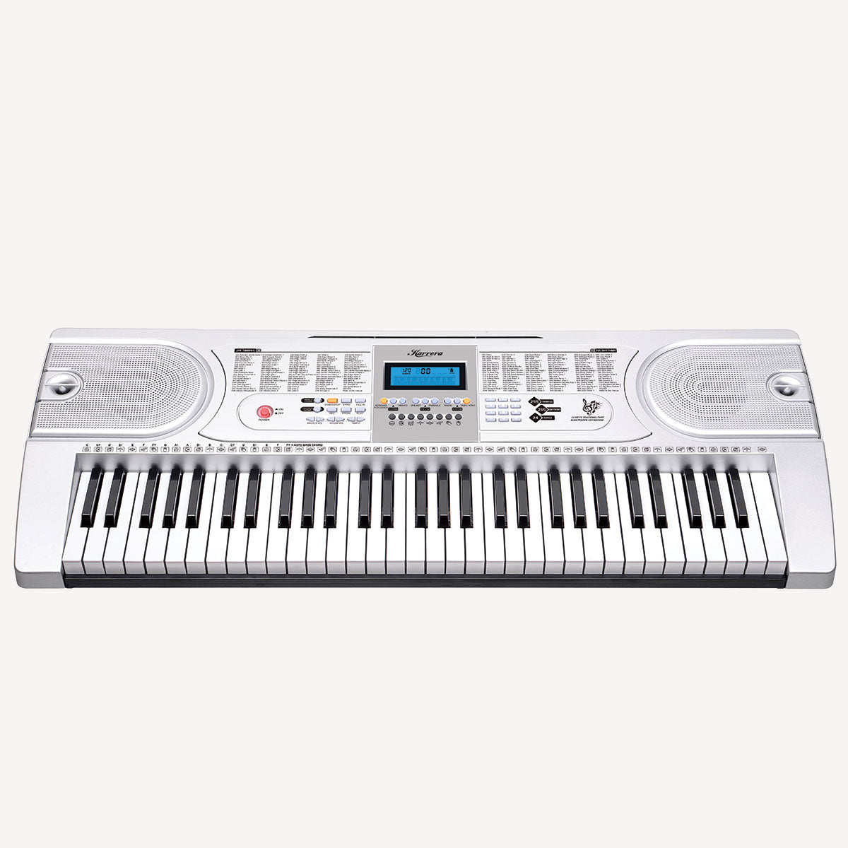 Karrera 61 Keys Electronic Keyboard Piano with Stand - Silver Karrera