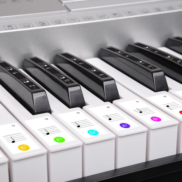 Karrera 61 Keys Electronic LED Keyboard Piano with Stand - Silver Karrera