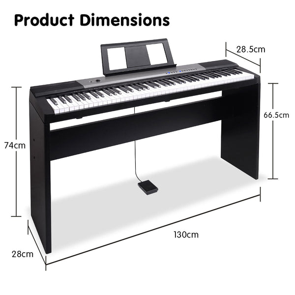 Karrera 88 Keys Electronic Keyboard Piano with Stand Black Karrera
