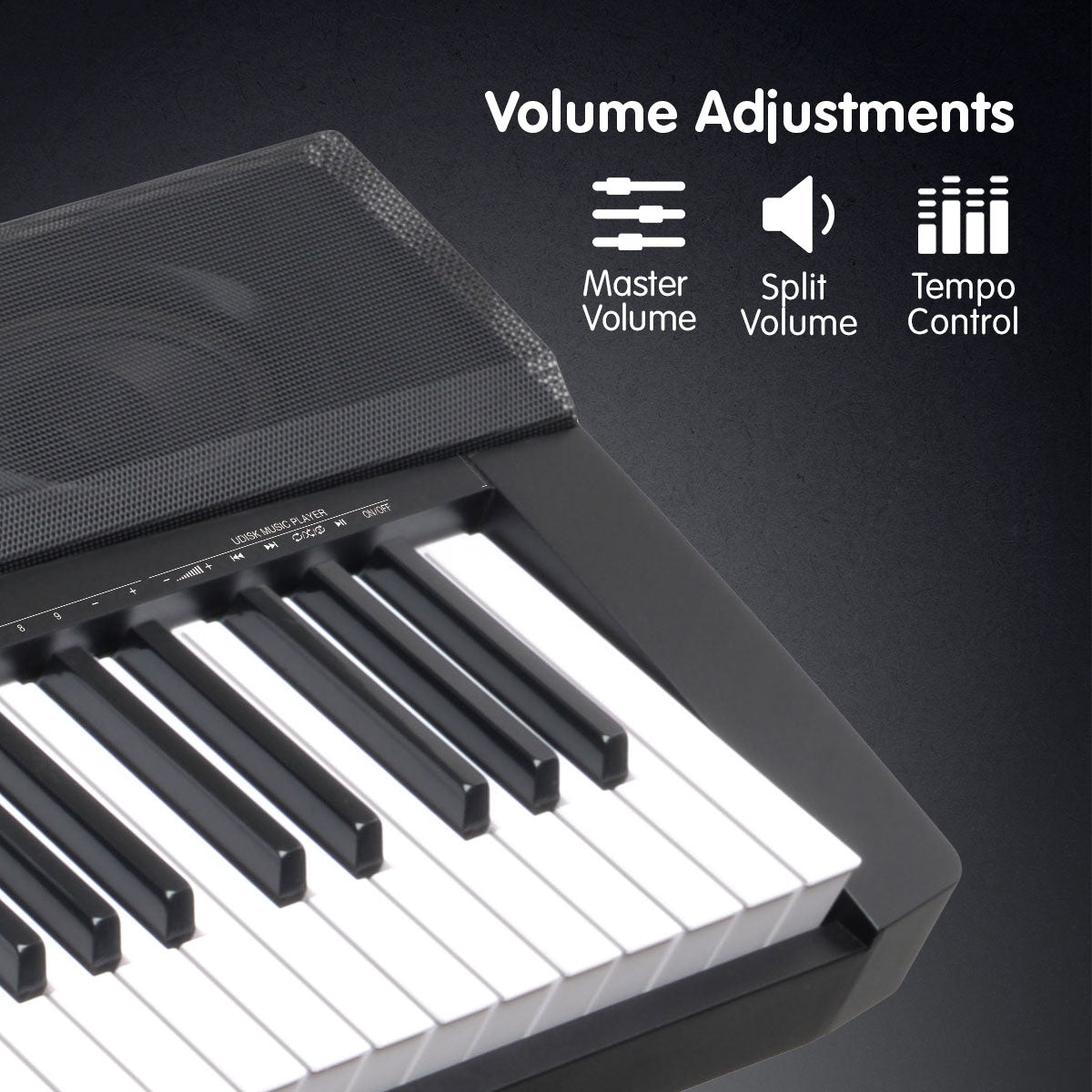 Karrera 88 Keys Electronic Keyboard Piano with Stand Black Karrera