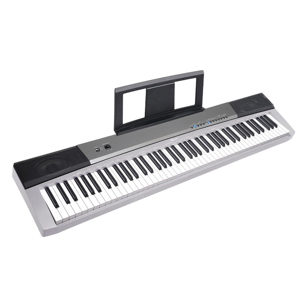 Karrera 88 Keys Electronic Keyboard Piano with Stand Silver Karrera
