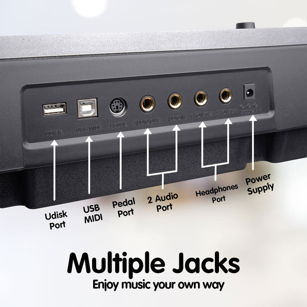 Karrera 88 Keys Electronic Keyboard Piano with Stand Silver Karrera