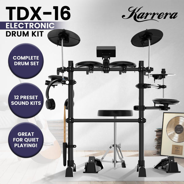 Karrera TDX-16 Electronic Drum Kit with Pedals Karrera