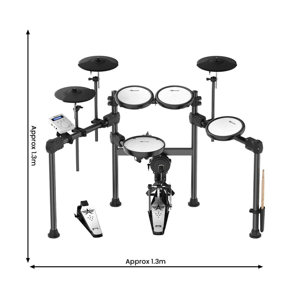 Karrera X23 Electronic Drum Kit With Quiet Mesh Drum Heads, Editable Sound Kits, Kick Pedal And Silicone Kick Drum, Usb Midi And 420 Sound Karrera