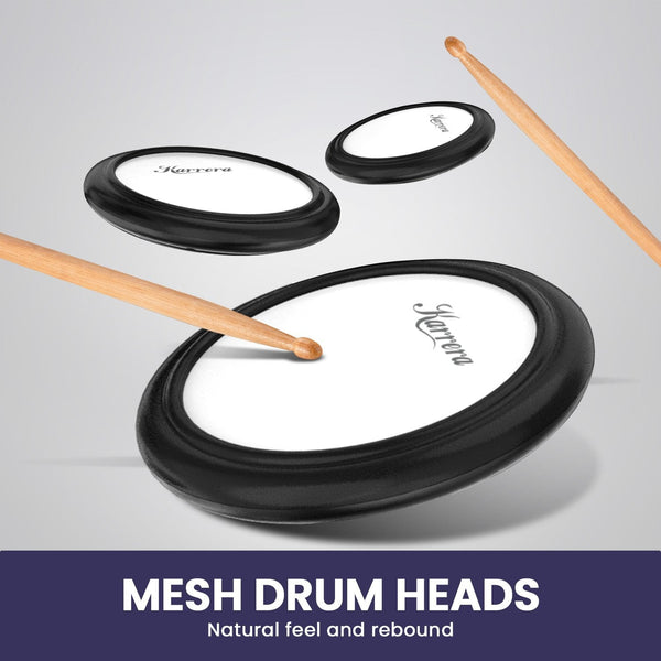 Karrera X23 Electronic Drum Kit With Quiet Mesh Drum Heads, Editable Sound Kits, Kick Pedal And Silicone Kick Drum, Usb Midi And 420 Sound Karrera