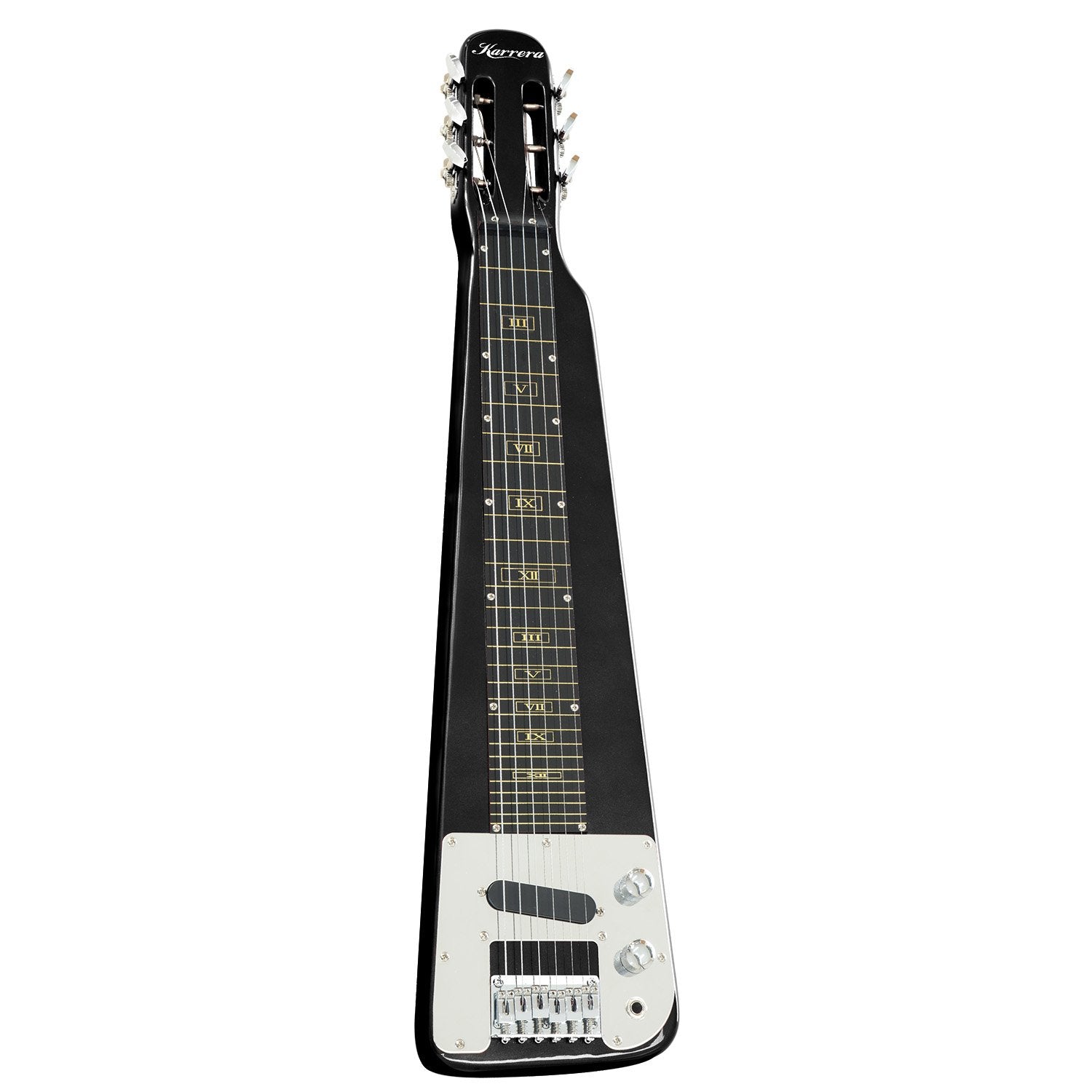 Karrera 29in 6-String Lap Steel Hawaiian Guitar - Black Karrera